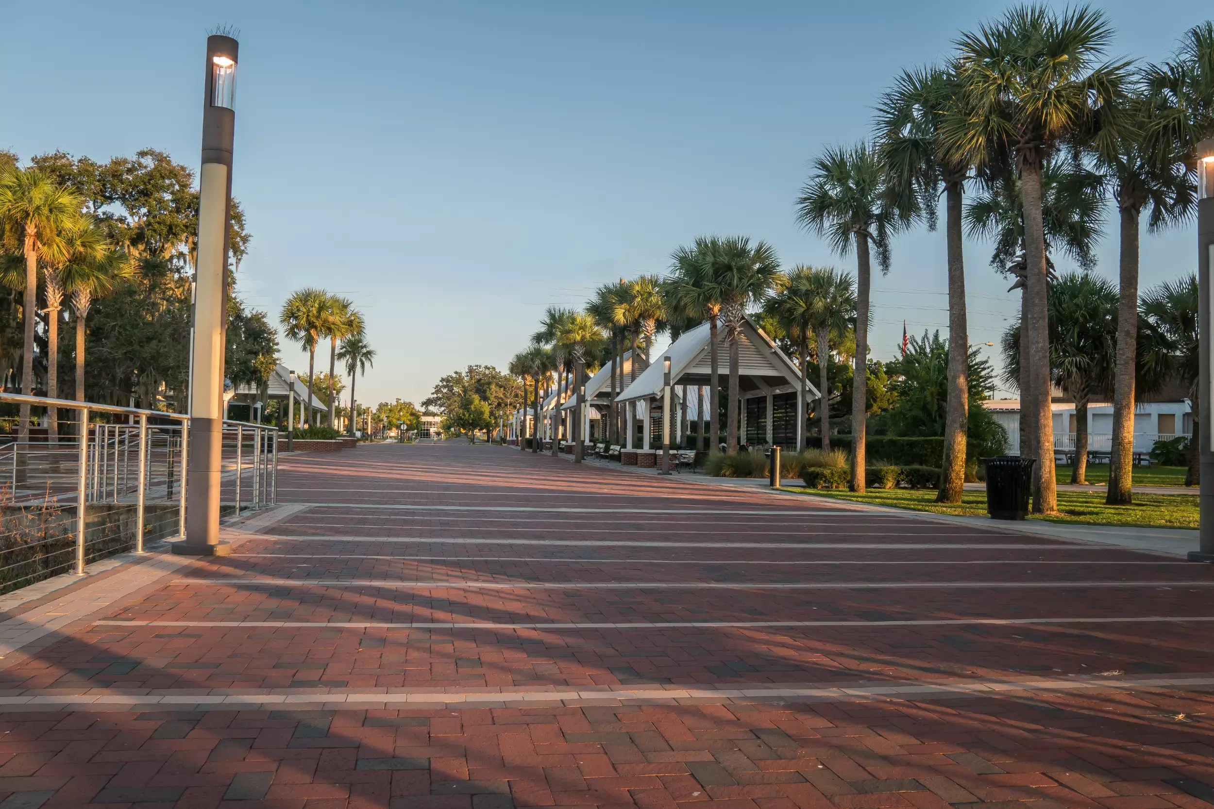 A brick street in Kissimmee, FL